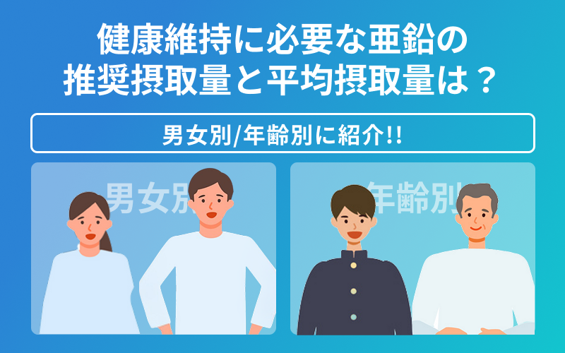 亜鉛 推奨量 平均摂取量 男女別 年齢別